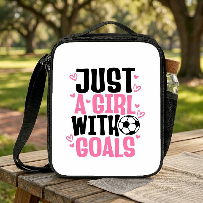 Just A Girl Who Loves Soccer Lunch Bag - Cute School Gift Lunch Box Bag Just A Girl Who Loves Soccer Lunch Bag - Cute School Gift Lunch Box Bag