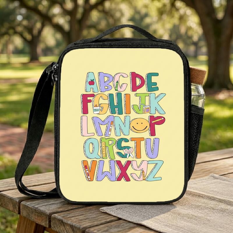 Kids Lunch Bag - Colorful ABC Alphabet Letters Design Lunch Box Bag Kids Lunch Bag - Colorful ABC Alphabet Letters Design Lunch Box Bag