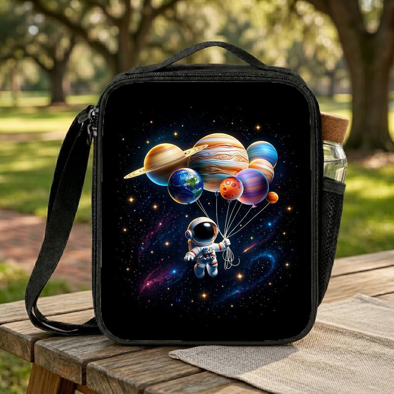 Kids Lunch Bag Space Theme - Astronaut Planet Galaxy Design Lunch Box Bag Kids Lunch Bag Space Theme - Astronaut Planet Galaxy Design Lunch Box Bag