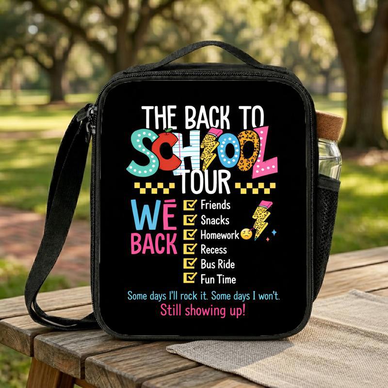 Kids School Tour Lunch Bag - Funny Back To School Vibes Lunch Box Bag Kids School Tour Lunch Bag - Funny Back To School Vibes Lunch Box Bag