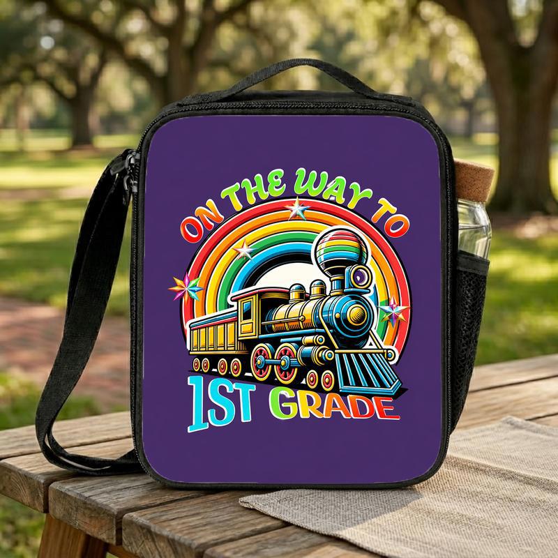 Kids Train Lunch Bag - First Grade Rainbow Train Back To School Lunch Box Bag Kids Train Lunch Bag - First Grade Rainbow Train Back To School Lunch Box Bag