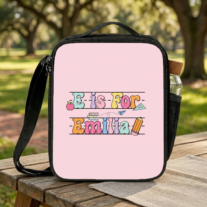 Kindergarten Back To School Lunch Bag - Custom Initial Girl Gift Lunch Box Bag Kindergarten Back To School Lunch Bag - Custom Initial Girl Gift Lunch Box Bag