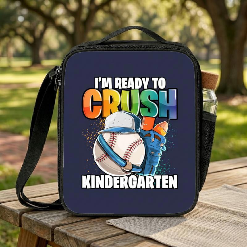 Kindergarten Baseball Lunch Bag - I'm Ready To Crush School Lunch Box Bag Kindergarten Baseball Lunch Bag - I'm Ready To Crush School Lunch Box Bag