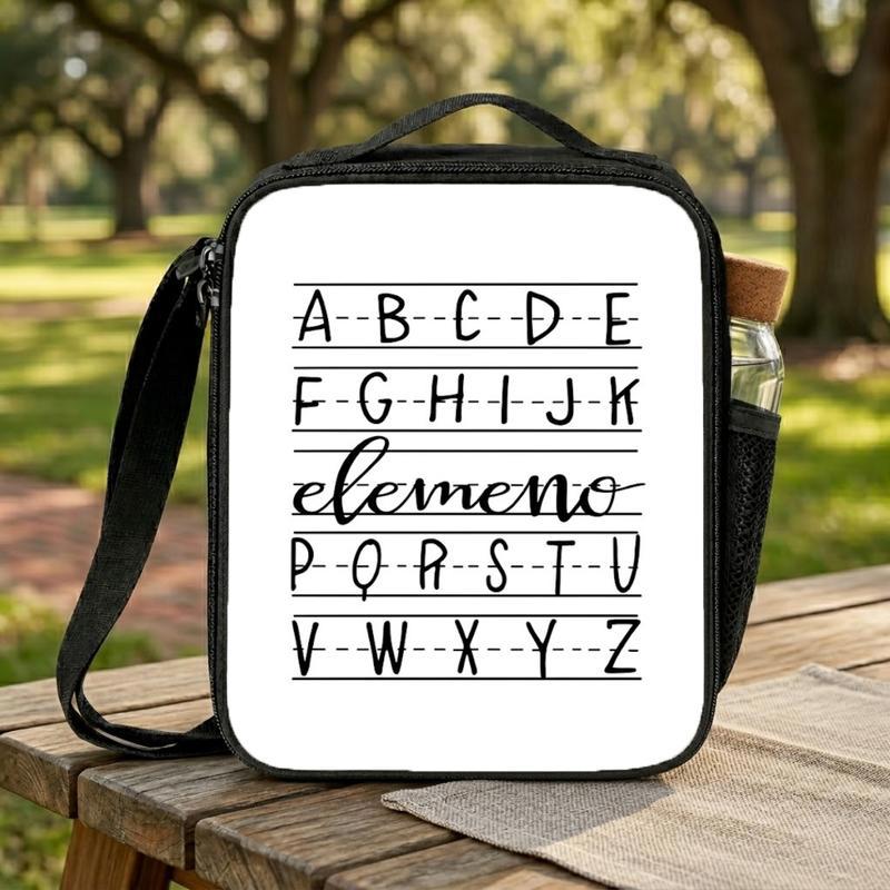 Kindergarten Lunch Bag - Alphabet Writing Learning Style Lunch Box Bag