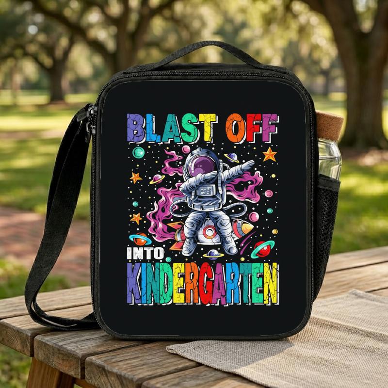 Kindergarten Lunch Bag Kids - Back To School Space Theme Lunch Box Bag