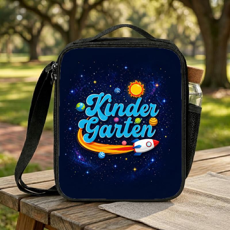 Kindergarten Lunch Bag Kids - Space Rocket Design Lunch Box Bag