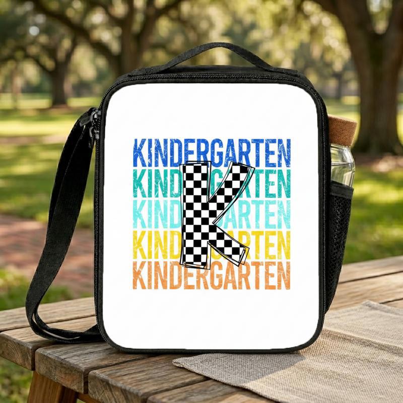Kindergarten Lunch Bag - Letter K Back To School Kids Lunch Box Bag Kindergarten Lunch Bag - Letter K Back To School Kids Lunch Box Bag
