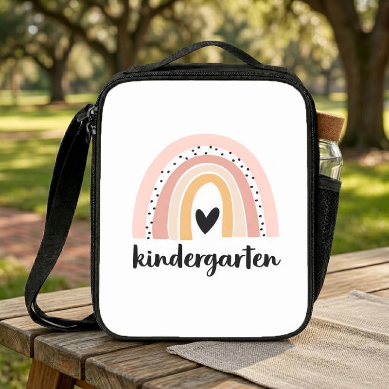 Kindergarten Lunch Bag - Minimal Rainbow Back To School Kids Lunch Box Bag