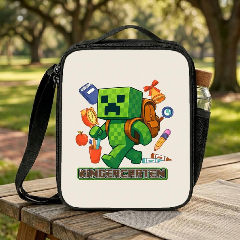 Kindergarten Ready Pixel Lunch Bag - Gamer School Style Lunch Box Bag