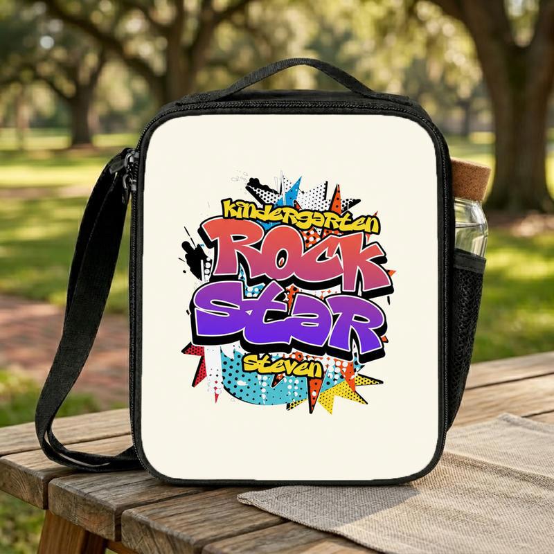 Kindergarten Rock Star Lunch Bag - Personalized Students Bag Lunch Box Bag