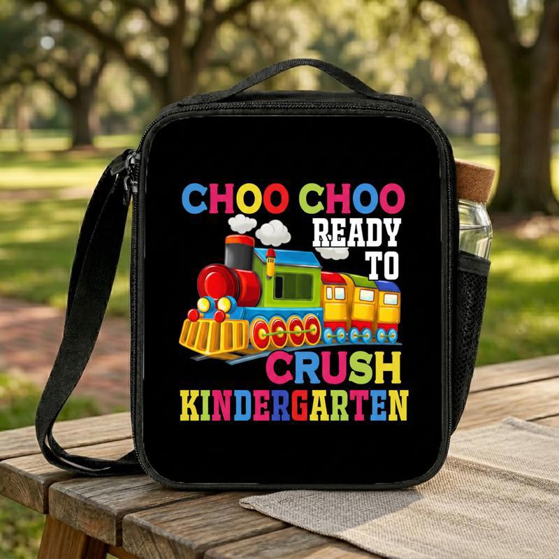 Kindergarten Train Lunch Bag - Ready To Crush School Design Lunch Box Bag