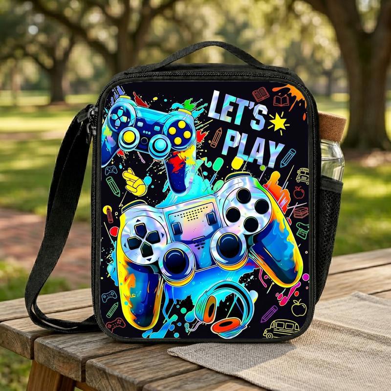 Let’s Play Gamer Lunch Bag - Color Splash Back To School Lunch Box Bag Let’s Play Gamer Lunch Bag - Color Splash Back To School Lunch Box Bag