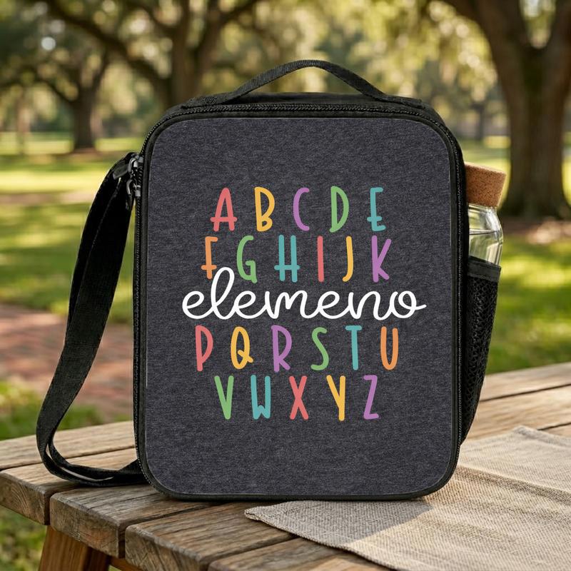 Lunch Bag For Kids - Colorful Alphabet Preschool Learning Lunch Box Bag