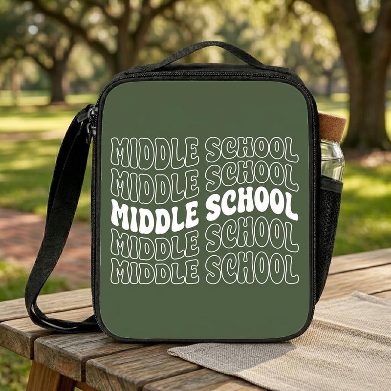Middle School Lunch Bag - Back To School Minimal Trend Style Lunch Box Bag Middle School Lunch Bag - Back To School Minimal Trend Style Lunch Box Bag