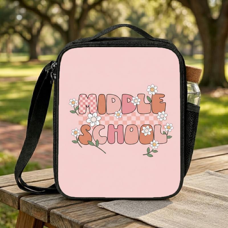 Middle School Lunch Bag - Cute Floral Back To School Style Lunch Box Bag Middle School Lunch Bag - Cute Floral Back To School Style Lunch Box Bag