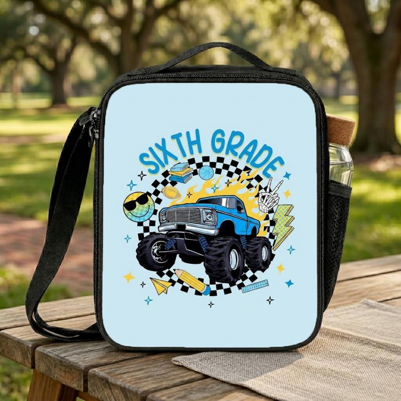 Middle School 6th Grade Lunch Bag - Cool Monster Truck Style Lunch Box Bag Middle School 6th Grade Lunch Bag - Cool Monster Truck Style Lunch Box Bag