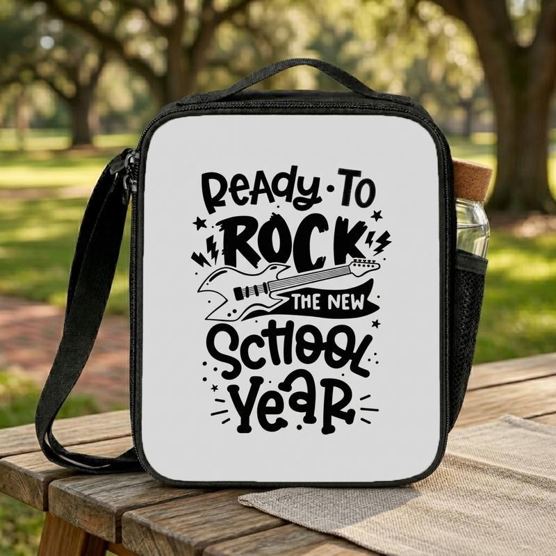 New School Year Lunch Bag With Bold Rock Vibes For Kids Lunch Box Bag New School Year Lunch Bag With Bold Rock Vibes For Kids Lunch Box Bag