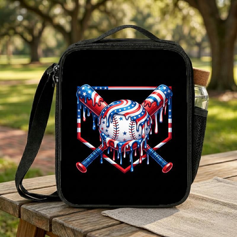 Patriotic Baseball Lunch Bag - USA Drip Sport Kids Bag Lunch Box Bag Patriotic Baseball Lunch Bag - USA Drip Sport Kids Bag Lunch Box Bag