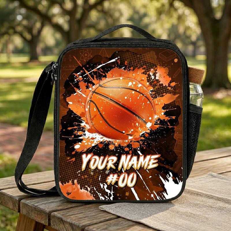 Personalized Basketball Lunch Bag - Back To School Player Gift Lunch Box Bag Personalized Basketball Lunch Bag - Back To School Player Gift Lunch Box Bag