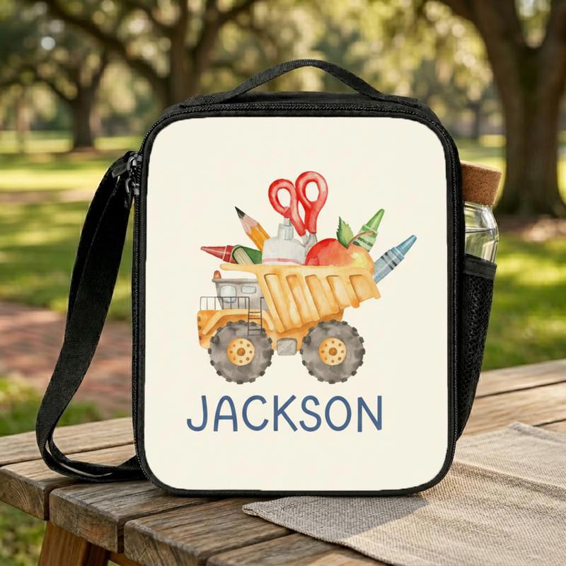 Personalized Dump Truck Lunch Bag For Kids - Cute Back To School Boys Lunch Box Bag Personalized Dump Truck Lunch Bag For Kids - Cute Back To School Boys Lunch Box Bag