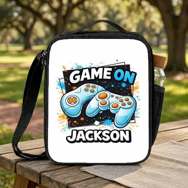 Personalized Gamer Lunch Bag - Game On School Ready Lunch Box Bag Personalized Gamer Lunch Bag - Game On School Ready Lunch Box Bag