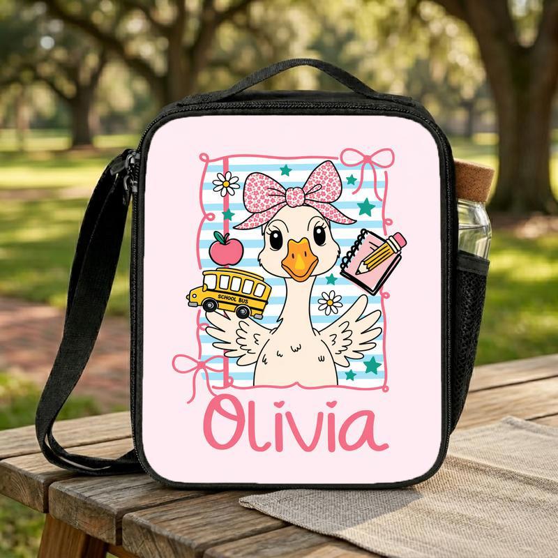 Personalized Goose Lunch Bag - Cute Back To School Kids Lunch Box Bag Personalized Goose Lunch Bag - Cute Back To School Kids Lunch Box Bag