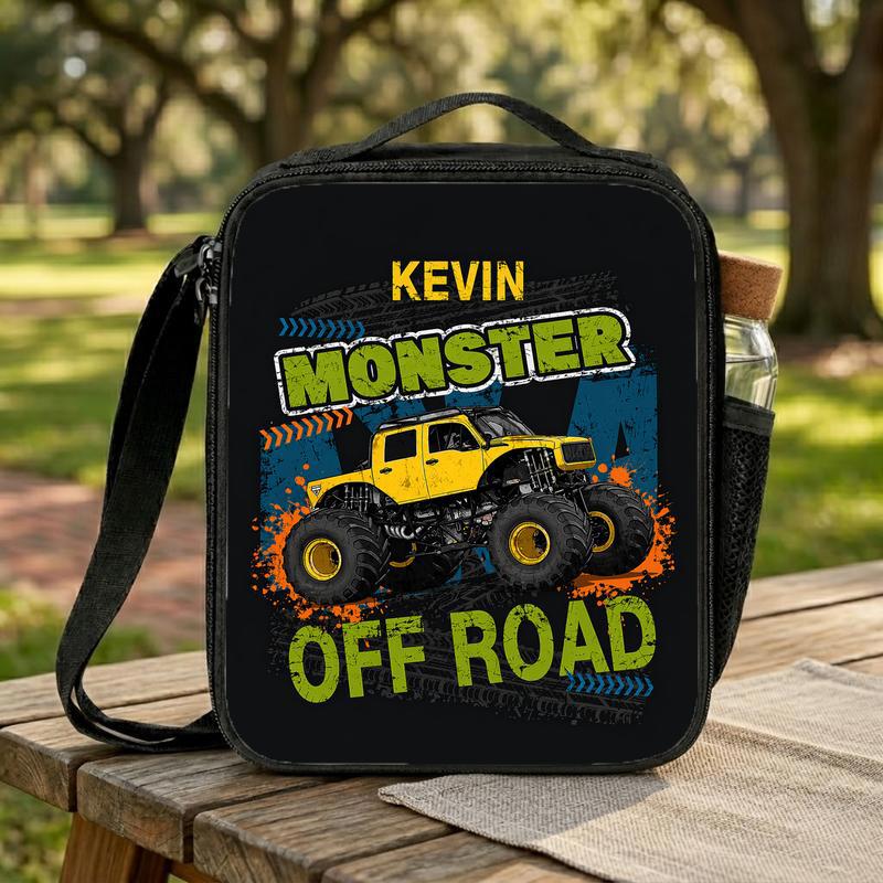 Personalized Monster Truck Lunch Bag - Back To School Off Road Lunch Box Bag Personalized Monster Truck Lunch Bag - Back To School Off Road Lunch Box Bag