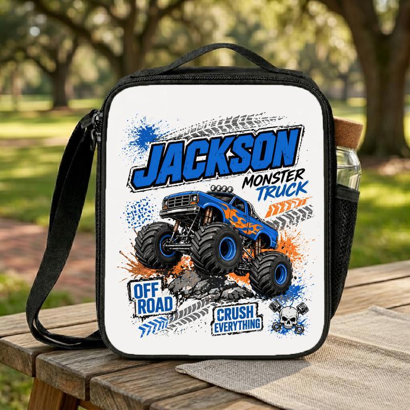 Personalized Monster Truck School Lunch Bag - Kids Name Off Road Lunch Box Bag Personalized Monster Truck School Lunch Bag - Kids Name Off Road Lunch Box Bag