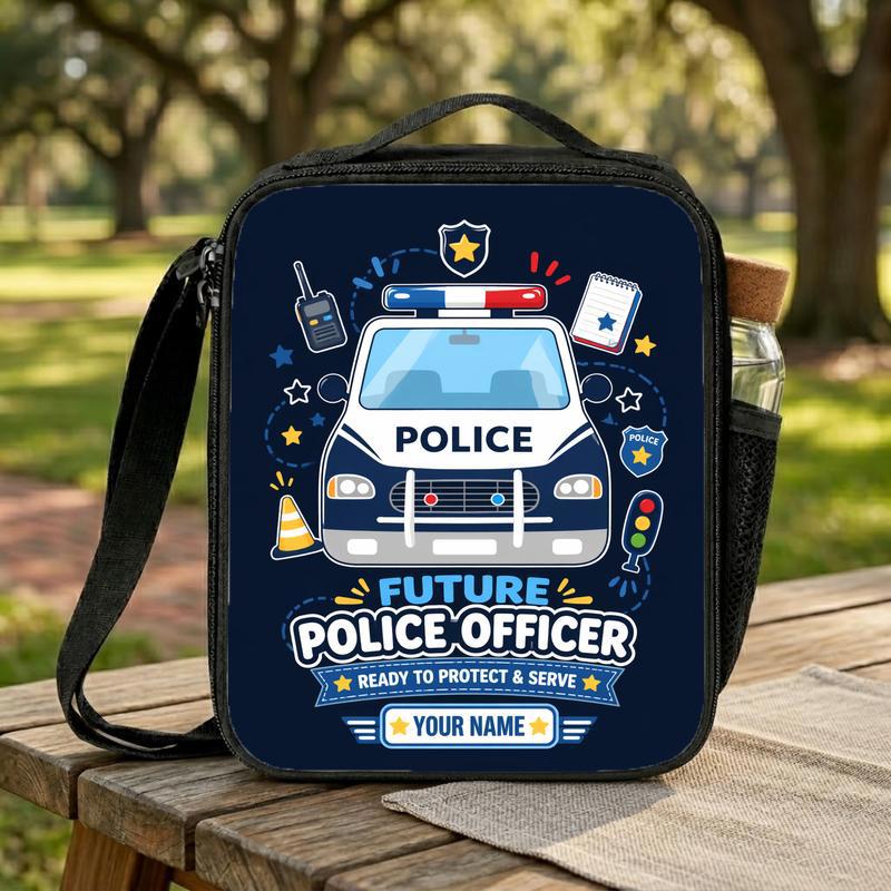 Personalized Police Car Lunch Bag - Back To School Hero Kids Lunch Box Bag Personalized Police Car Lunch Bag - Back To School Hero Kids Lunch Box Bag