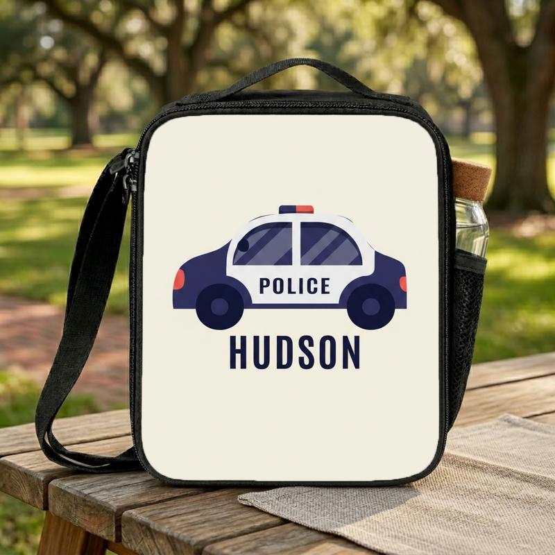 Personalized Police Car Lunch Bag - Back To School Kids Lunch Box Bag Personalized Police Car Lunch Bag - Back To School Kids Lunch Box Bag