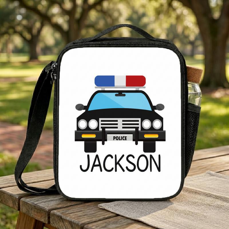 Personalized Police Car Lunch Bag - Back To School Kids Gift Lunch Box Bag Personalized Police Car Lunch Bag - Back To School Kids Gift Lunch Box Bag