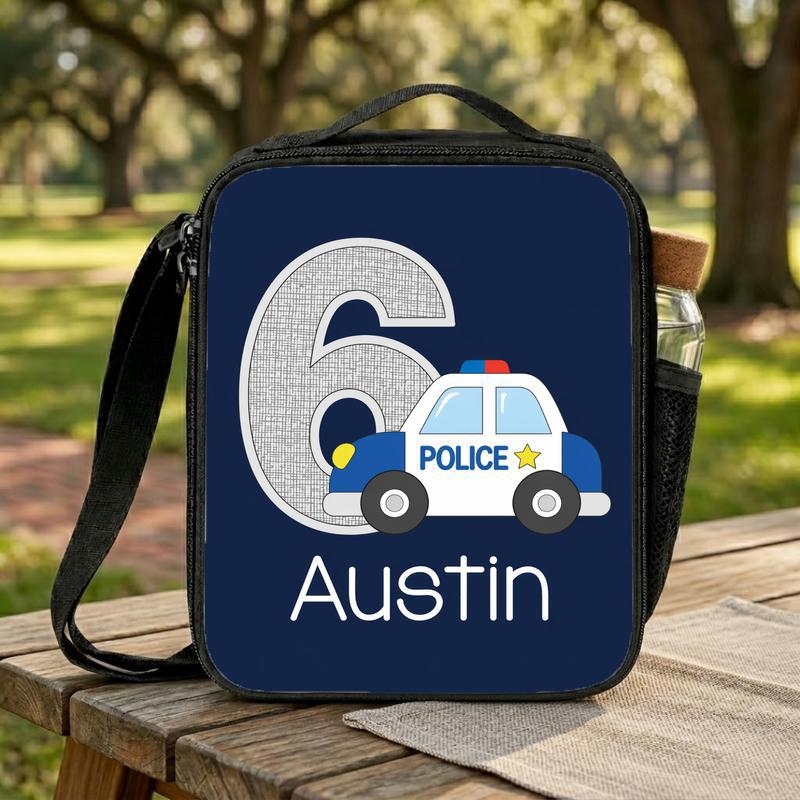 Personalized Police Lunch Bag - Custom Age Back To School Kids Lunch Box Bag Personalized Police Lunch Bag - Custom Age Back To School Kids Lunch Box Bag