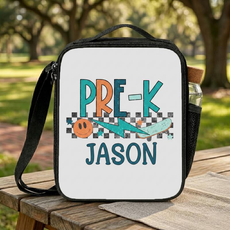 Personalized Pre-K Lunch Bag - Boys Skateboard School Lunch Box Bag Personalized Pre-K Lunch Bag - Boys Skateboard School Lunch Box Bag