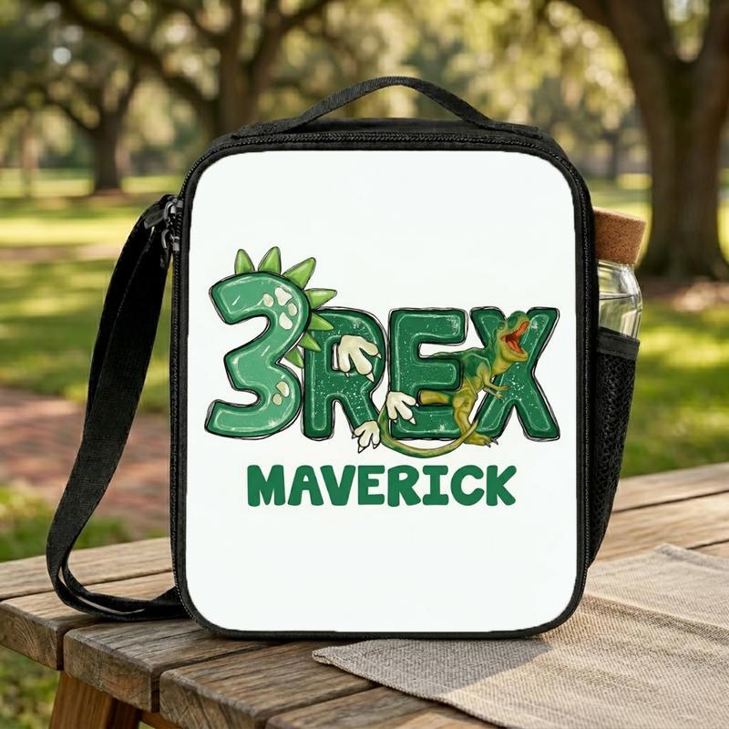 Personalized 3 Rex Dinosaur Lunch Bag - Back To School Kids Gift Lunch Box Bag Personalized 3 Rex Dinosaur Lunch Bag - Back To School Kids Gift Lunch Box Bag