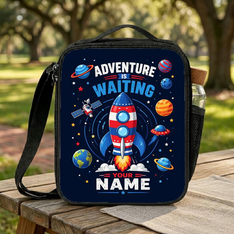 Personalized Rocket School Lunch Bag Kids - Adventure Is Waiting Lunch Box Bag Personalized Rocket School Lunch Bag Kids - Adventure Is Waiting Lunch Box Bag