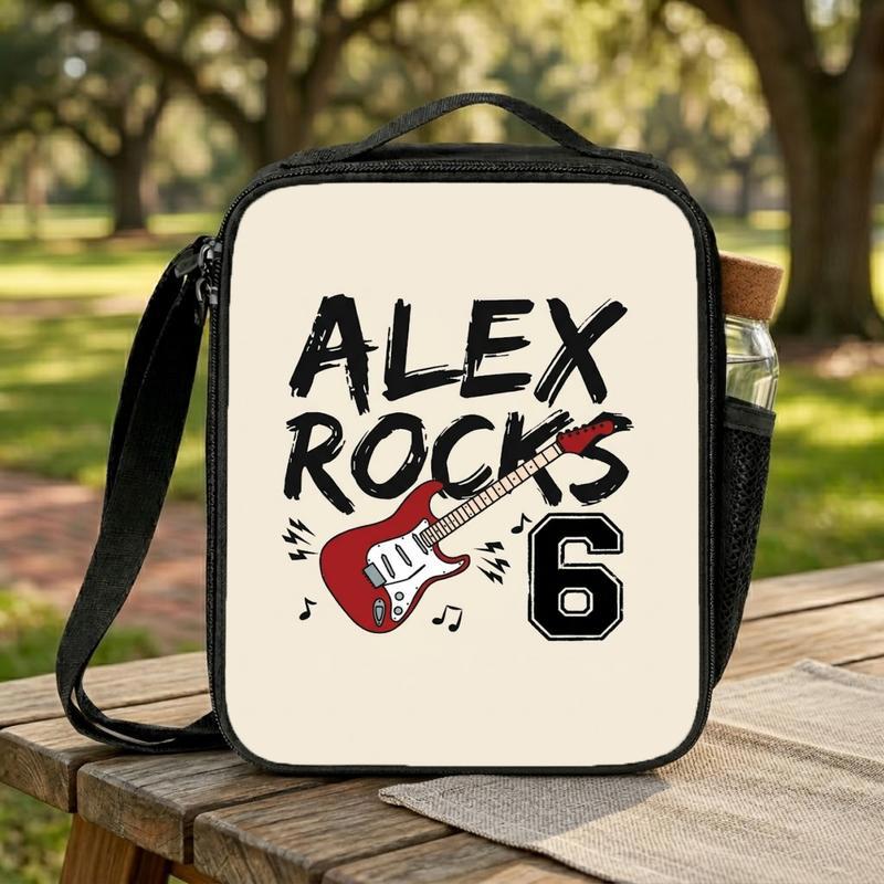 Personalized Rockstar Lunch Bag For Kids With Name & Age Lunch Box Bag Personalized Rockstar Lunch Bag For Kids With Name & Age Lunch Box Bag