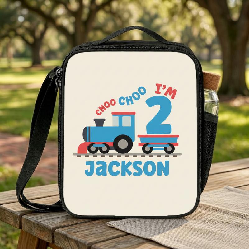 Personalized Train School Lunch Bag - Choo Choo I'm 2 Boy Lunch Box Bag Personalized Train School Lunch Bag - Choo Choo I'm 2 Boy Lunch Box Bag