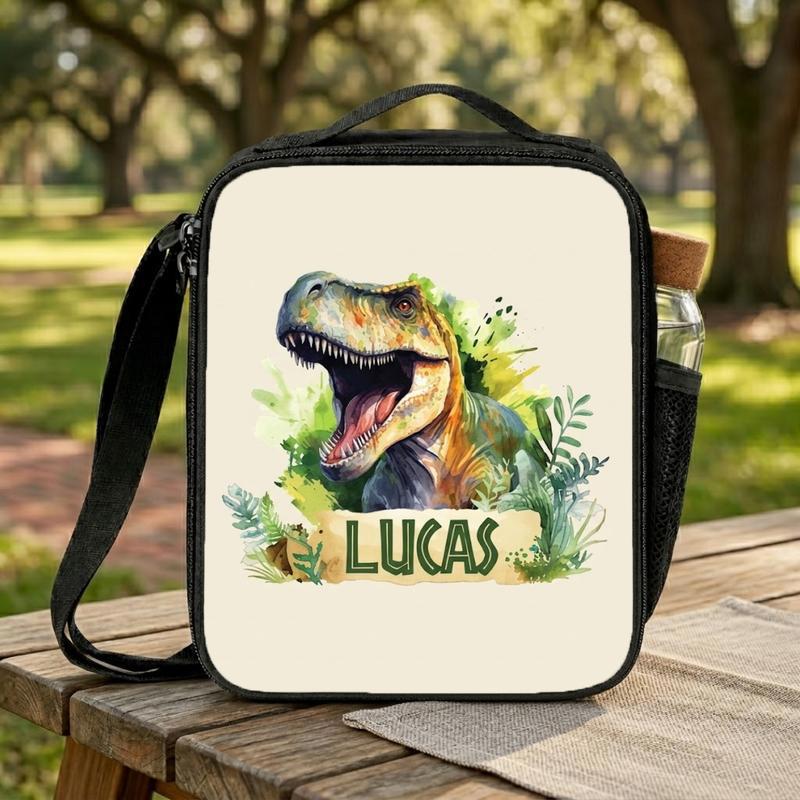 Personalized T-Rex Dinosaur Lunch Bag - Custom Name Kids Style Lunch Box Bag Personalized T-Rex Dinosaur Lunch Bag - Custom Name Kids Style Lunch Box Bag