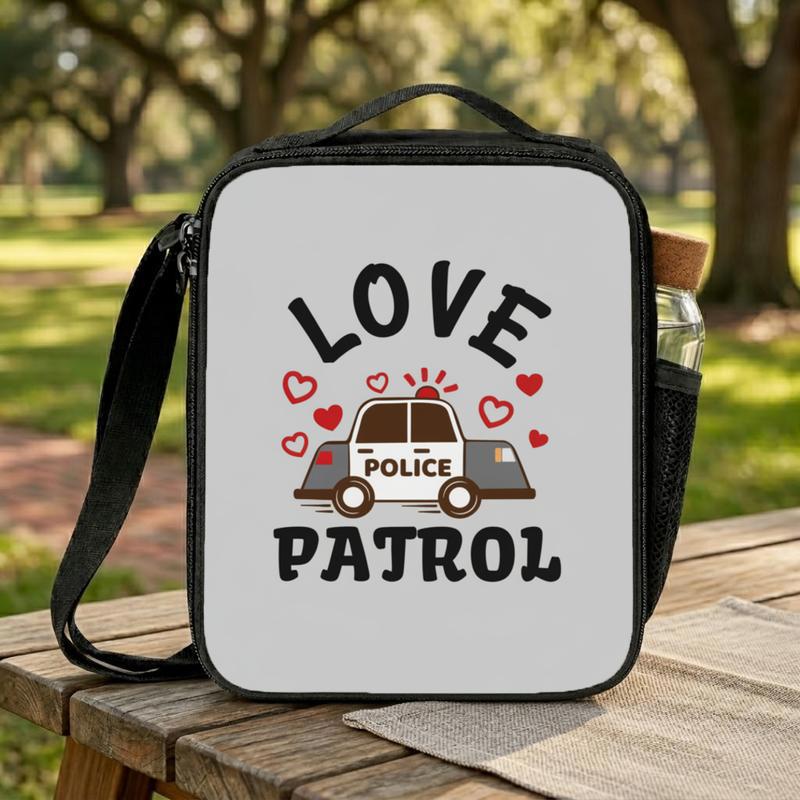 Police Car Lunch Bag - Love Patrol Back To School Kids Gift Lunch Box Bag