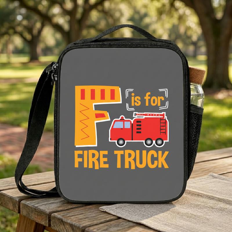 Preschool Fire Truck Lunch Bag - Alphabet Learning Kids Bag Lunch Box Bag Preschool Fire Truck Lunch Bag - Alphabet Learning Kids Bag Lunch Box Bag