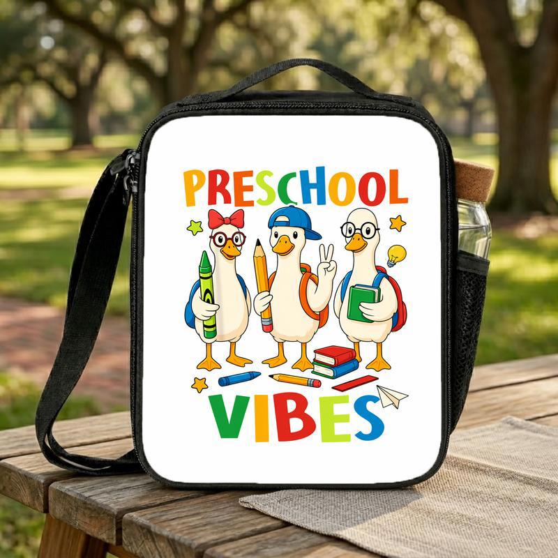 Preschool Vibes Goose Lunch Bag - Colorful Back To School Kids Lunch Box Bag
