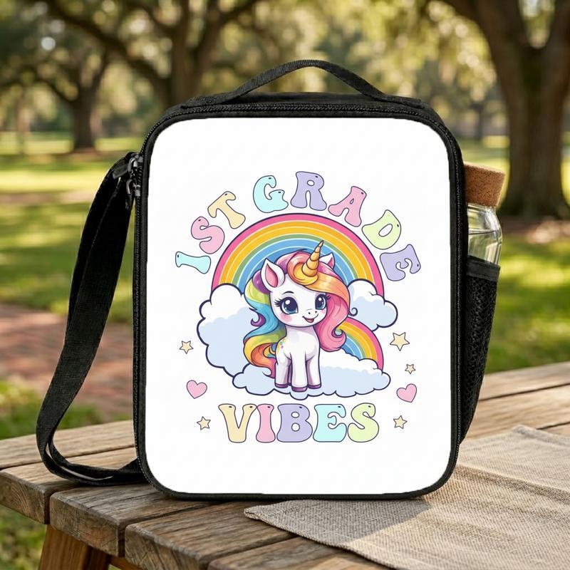 Rainbow Unicorn Lunch Bag - First Grade Kids Back To School Lunch Box Bag Rainbow Unicorn Lunch Bag - First Grade Kids Back To School Lunch Box Bag