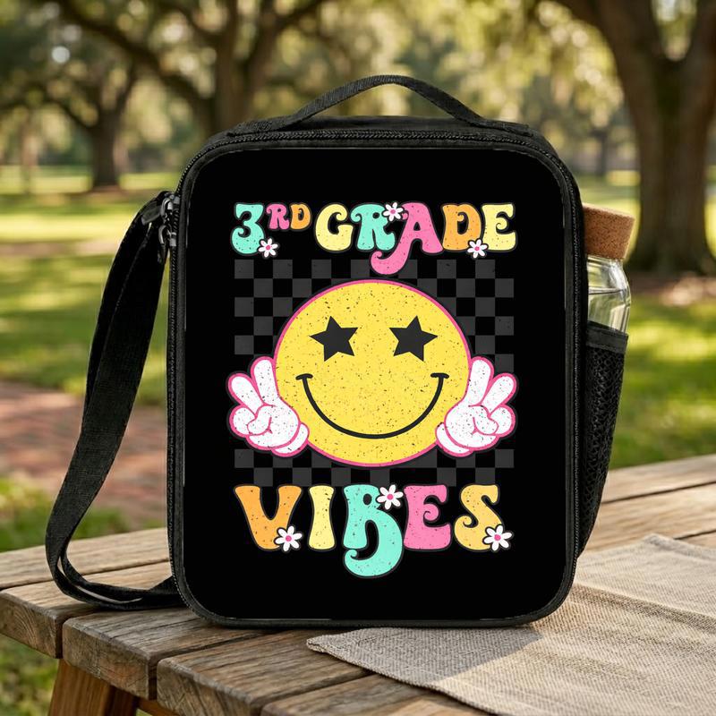 3rd Grade Smiley Lunch Bag - Retro Back To School Kids Lunch Box Bag 3rd Grade Smiley Lunch Bag - Retro Back To School Kids Lunch Box Bag
