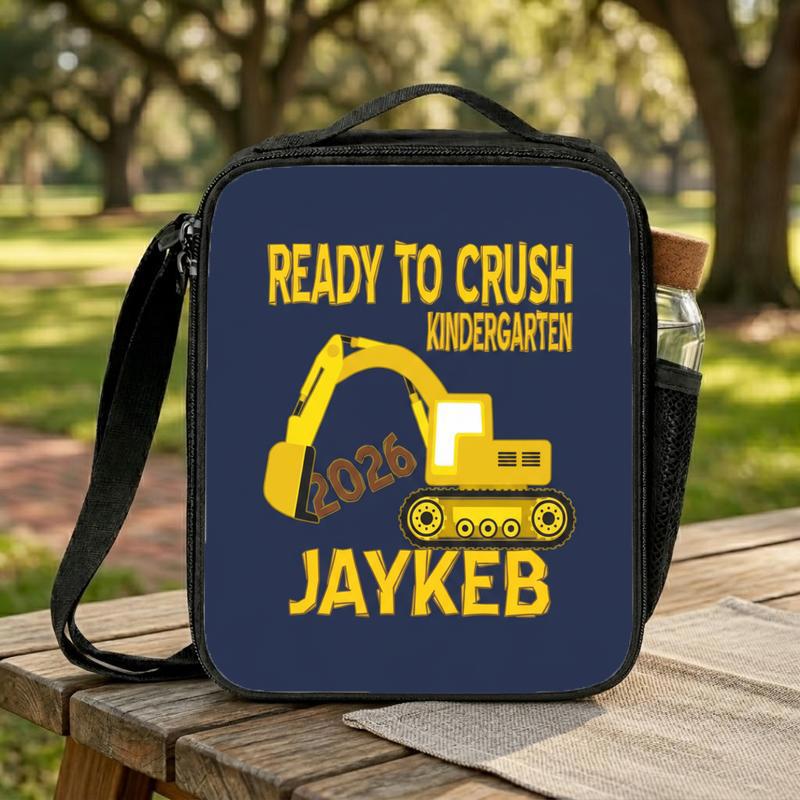 Ready To Crush Kindergarten Lunch Bag For Boys - Custom Name Lunch Box Bag Ready To Crush Kindergarten Lunch Bag For Boys - Custom Name Lunch Box Bag