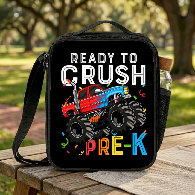 Ready To Crush Pre-K Lunch Bag For Boys - Monster Truck Back To School Lunch Box Bag Ready To Crush Pre-K Lunch Bag For Boys - Monster Truck Back To School Lunch Box Bag