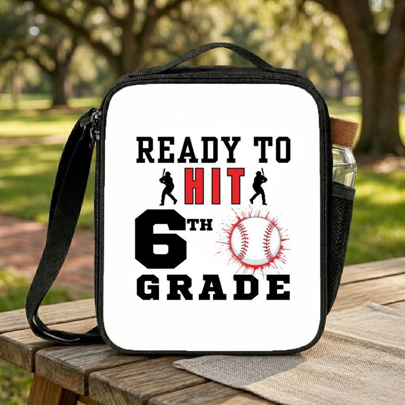 Ready To Hit Baseball Lunch Bag - Back To School 6th Grade Lunch Box Bag Ready To Hit Baseball Lunch Bag - Back To School 6th Grade Lunch Box Bag