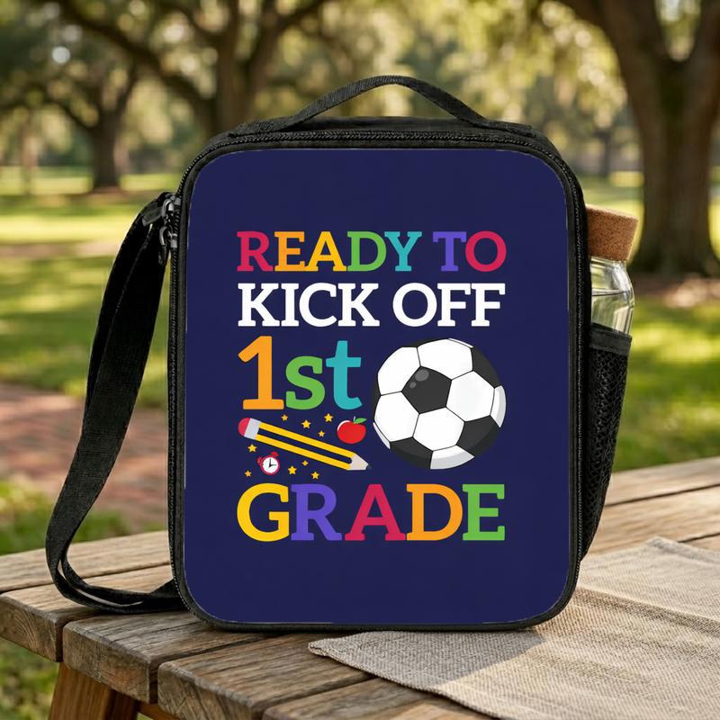 Ready To Kick Off 1st Grade - Soccer Lunch Bag For Kids Lunch Box Bag Ready To Kick Off 1st Grade - Soccer Lunch Bag For Kids Lunch Box Bag