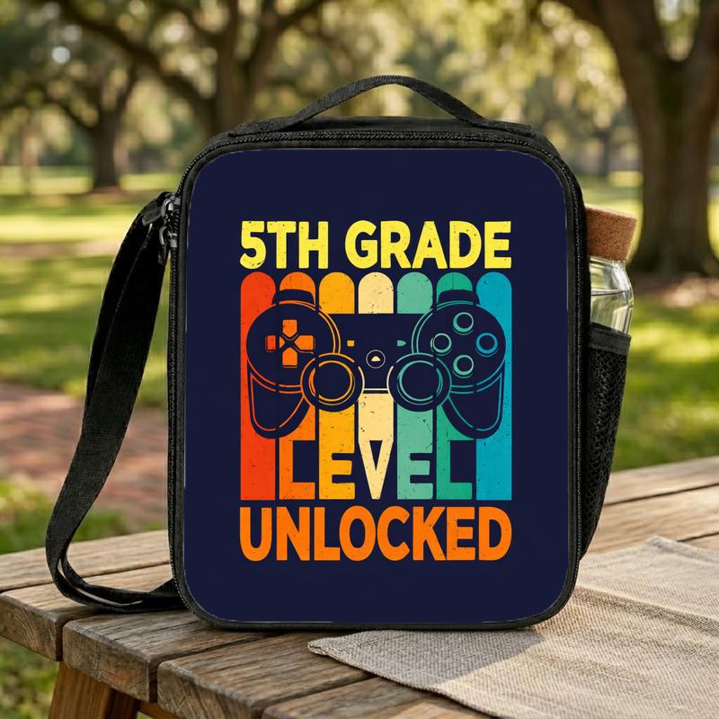 Retro Custom Grade Gamer Lunch Bag - Level Up School Year Lunch Box Bag Retro Custom Grade Gamer Lunch Bag - Level Up School Year Lunch Box Bag