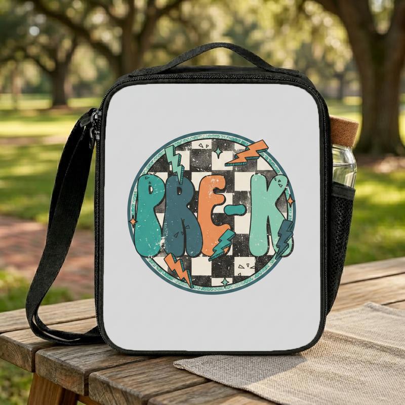 Retro Pre-K Lunch Bag - Checkerboard Kids School Style Lunch Box Bag Retro Pre-K Lunch Bag - Checkerboard Kids School Style Lunch Box Bag