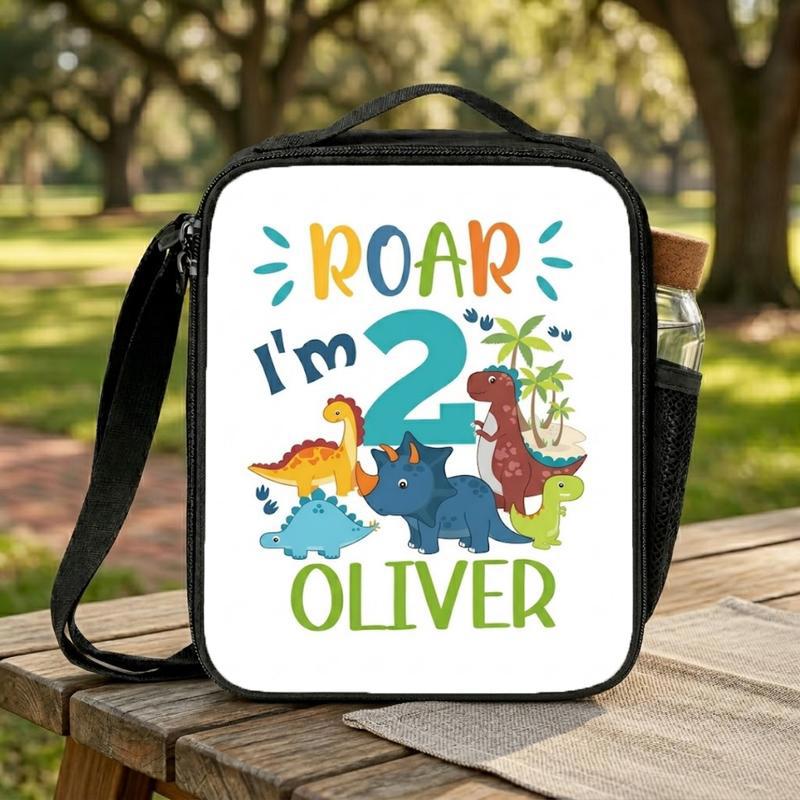 Roar I'm 2 Lunch Bag - Personalized Dino Kids Gift Lunch Box Bag Roar I'm 2 Lunch Bag - Personalized Dino Kids Gift Lunch Box Bag
